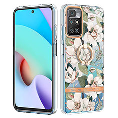 Coque Silicone Motif Fantaisie Souple Couleur Unie Etui Housse avec Support Bague Anneau Y06B pour Xiaomi Redmi Note 11 4G (2021) Blanc