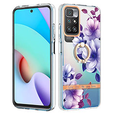 Coque Silicone Motif Fantaisie Souple Couleur Unie Etui Housse avec Support Bague Anneau Y06B pour Xiaomi Redmi Note 11 4G (2021) Violet