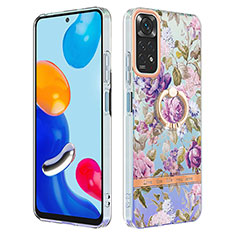 Coque Silicone Motif Fantaisie Souple Couleur Unie Etui Housse avec Support Bague Anneau Y06B pour Xiaomi Redmi Note 11 4G (2022) Violet Clair