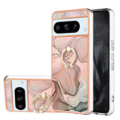 Coque Silicone Motif Fantaisie Souple Couleur Unie Etui Housse avec Support Bague Anneau YB1 pour Google Pixel 8 Pro 5G Mixte