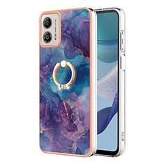 Coque Silicone Motif Fantaisie Souple Couleur Unie Etui Housse avec Support Bague Anneau YB1 pour Motorola Moto G53j 5G Violet