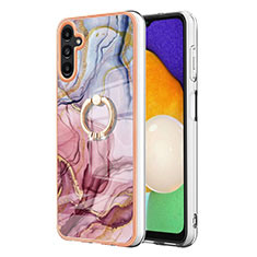 Coque Silicone Motif Fantaisie Souple Couleur Unie Etui Housse avec Support Bague Anneau YB1 pour Samsung Galaxy A34 5G Mixte