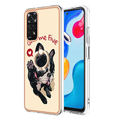 Coque Silicone Motif Fantaisie Souple Couleur Unie Etui Housse avec Support Bague Anneau YB1 pour Xiaomi Redmi Note 11S 4G Kaki