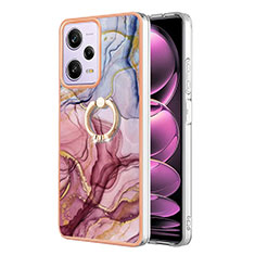 Coque Silicone Motif Fantaisie Souple Couleur Unie Etui Housse avec Support Bague Anneau YB1 pour Xiaomi Redmi Note 12 Pro 5G Mixte