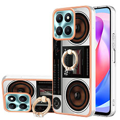 Coque Silicone Motif Fantaisie Souple Couleur Unie Etui Housse avec Support Bague Anneau YB2 pour Huawei Honor X6a Colorful