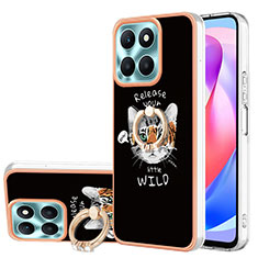 Coque Silicone Motif Fantaisie Souple Couleur Unie Etui Housse avec Support Bague Anneau YB2 pour Huawei Honor X6a Mixte