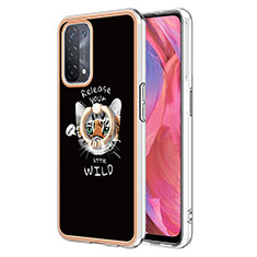 Coque Silicone Motif Fantaisie Souple Couleur Unie Etui Housse avec Support Bague Anneau YB2 pour Oppo A74 5G Mixte