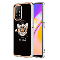 Coque Silicone Motif Fantaisie Souple Couleur Unie Etui Housse avec Support Bague Anneau YB2 pour Oppo A94 5G Mixte