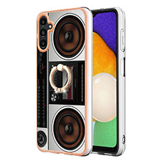 Coque Silicone Motif Fantaisie Souple Couleur Unie Etui Housse avec Support Bague Anneau YB2 pour Samsung Galaxy A04s Colorful