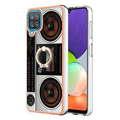 Coque Silicone Motif Fantaisie Souple Couleur Unie Etui Housse avec Support Bague Anneau YB2 pour Samsung Galaxy A12 5G Colorful