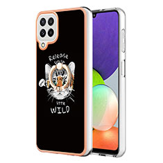 Coque Silicone Motif Fantaisie Souple Couleur Unie Etui Housse avec Support Bague Anneau YB2 pour Samsung Galaxy A22 4G Mixte