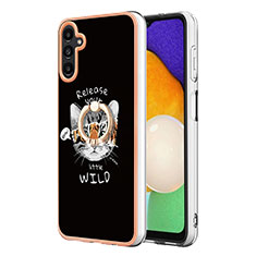 Coque Silicone Motif Fantaisie Souple Couleur Unie Etui Housse avec Support Bague Anneau YB2 pour Samsung Galaxy A34 5G Mixte