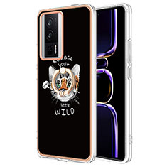 Coque Silicone Motif Fantaisie Souple Couleur Unie Etui Housse avec Support Bague Anneau YB2 pour Xiaomi Poco F5 Pro 5G Mixte