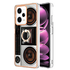 Coque Silicone Motif Fantaisie Souple Couleur Unie Etui Housse avec Support Bague Anneau YB2 pour Xiaomi Redmi Note 12 Pro 5G Colorful