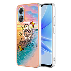 Coque Silicone Motif Fantaisie Souple Couleur Unie Etui Housse avec Support Bague Anneau YB3 pour Oppo A17 Mixte