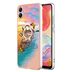 Coque Silicone Motif Fantaisie Souple Couleur Unie Etui Housse avec Support Bague Anneau YB3 pour Samsung Galaxy A04E Mixte