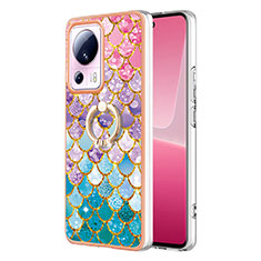 Coque Silicone Motif Fantaisie Souple Couleur Unie Etui Housse avec Support Bague Anneau YB3 pour Xiaomi Civi 2 5G Colorful