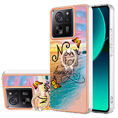 Coque Silicone Motif Fantaisie Souple Couleur Unie Etui Housse avec Support Bague Anneau YB3 pour Xiaomi Mi 13T Pro 5G Mixte