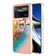 Coque Silicone Motif Fantaisie Souple Couleur Unie Etui Housse avec Support Bague Anneau YB3 pour Xiaomi Poco X4 Pro 5G Mixte