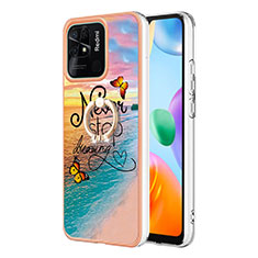 Coque Silicone Motif Fantaisie Souple Couleur Unie Etui Housse avec Support Bague Anneau YB3 pour Xiaomi Redmi 10 Power Mixte