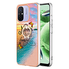 Coque Silicone Motif Fantaisie Souple Couleur Unie Etui Housse avec Support Bague Anneau YB3 pour Xiaomi Redmi 11A 4G Mixte