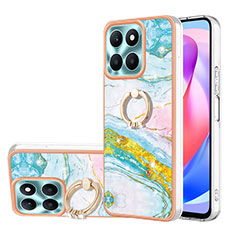 Coque Silicone Motif Fantaisie Souple Couleur Unie Etui Housse avec Support Bague Anneau YB5 pour Huawei Honor X6a Colorful