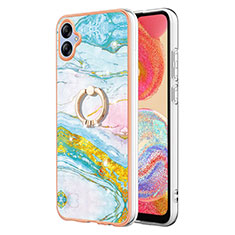 Coque Silicone Motif Fantaisie Souple Couleur Unie Etui Housse avec Support Bague Anneau YB5 pour Samsung Galaxy A04 4G Colorful