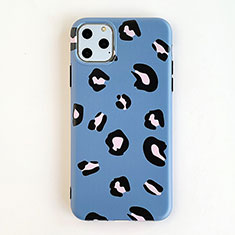 Coque Silicone Motif Fantaisie Souple Couleur Unie Etui Housse pour Apple iPhone 11 Pro Bleu