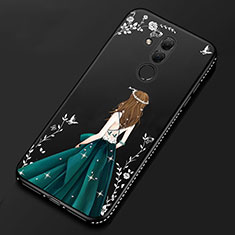 Coque Silicone Motif Fantaisie Souple Couleur Unie Etui Housse pour Huawei Mate 20 Lite Noir