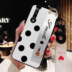 Coque Silicone Motif Fantaisie Souple Couleur Unie Etui Housse pour Huawei P30 Blanc