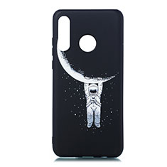 Coque Silicone Motif Fantaisie Souple Couleur Unie Etui Housse pour Huawei P30 Lite Noir