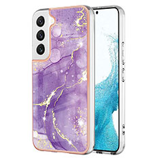 Coque Silicone Motif Fantaisie Souple Couleur Unie Etui Housse pour Samsung Galaxy S21 5G Violet