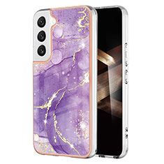 Coque Silicone Motif Fantaisie Souple Couleur Unie Etui Housse pour Samsung Galaxy S25 5G Violet