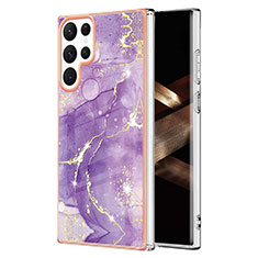 Coque Silicone Motif Fantaisie Souple Couleur Unie Etui Housse pour Samsung Galaxy S25 Ultra 5G Violet