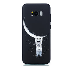 Coque Silicone Motif Fantaisie Souple Couleur Unie Etui Housse pour Samsung Galaxy S8 Noir