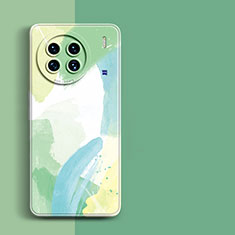 Coque Silicone Motif Fantaisie Souple Couleur Unie Etui Housse pour Vivo X90 Pro+ Plus 5G Vert