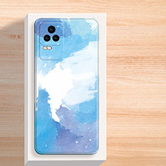 Coque Silicone Motif Fantaisie Souple Couleur Unie Etui Housse pour Xiaomi Redmi K50 Pro 5G Bleu