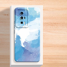 Coque Silicone Motif Fantaisie Souple Couleur Unie Etui Housse pour Xiaomi Redmi K60 Pro 5G Bleu