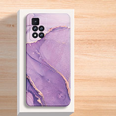 Coque Silicone Motif Fantaisie Souple Couleur Unie Etui Housse pour Xiaomi Redmi Note 11 5G Violet
