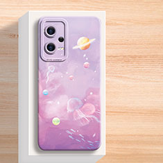 Coque Silicone Motif Fantaisie Souple Couleur Unie Etui Housse pour Xiaomi Redmi Note 12 Explorer Violet