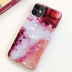 Coque Silicone Motif Fantaisie Souple Couleur Unie Etui Housse S01 pour Apple iPhone 11 Rouge