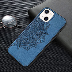 Coque Silicone Motif Fantaisie Souple Couleur Unie Etui Housse S01 pour Apple iPhone 13 Mini Bleu