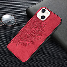 Coque Silicone Motif Fantaisie Souple Couleur Unie Etui Housse S01 pour Apple iPhone 14 Plus Rouge