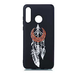 Coque Silicone Motif Fantaisie Souple Couleur Unie Etui Housse S01 pour Huawei P30 Lite XL Noir