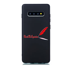 Coque Silicone Motif Fantaisie Souple Couleur Unie Etui Housse S01 pour Samsung Galaxy S10 Plus Rouge