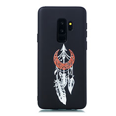 Coque Silicone Motif Fantaisie Souple Couleur Unie Etui Housse S01 pour Samsung Galaxy S9 Plus Noir