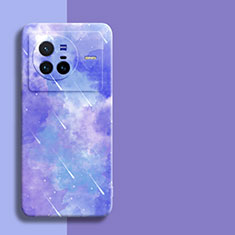 Coque Silicone Motif Fantaisie Souple Couleur Unie Etui Housse S01 pour Vivo X80 5G Violet