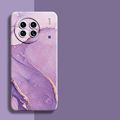 Coque Silicone Motif Fantaisie Souple Couleur Unie Etui Housse S01 pour Vivo X90 5G Violet Clair