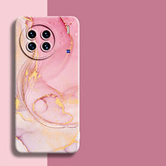 Coque Silicone Motif Fantaisie Souple Couleur Unie Etui Housse S01 pour Vivo X90 Pro+ Plus 5G Rose