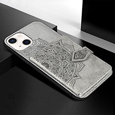 Coque Silicone Motif Fantaisie Souple Couleur Unie Etui Housse S02 pour Apple iPhone 13 Mini Gris